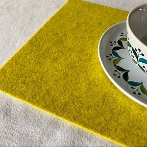 Yellow felt placemats Set of 4 NEW